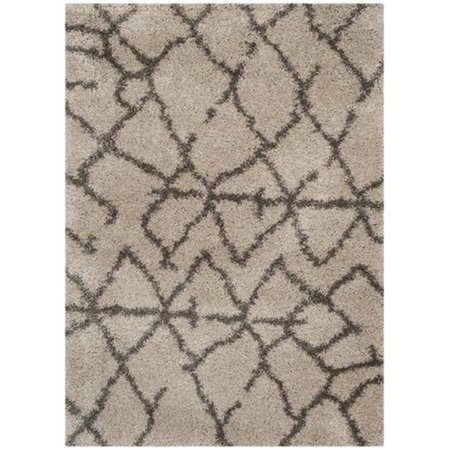 SAFAVIEH Belize Shag Power Loomed Small Rectangle Rug- Taupe - Grey- 4 x 6 ft. SGB482D-4